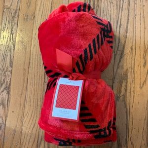 BLANKET by Hallmark * New With Tags * Red with Black accents * 50” x 60” SOFT!